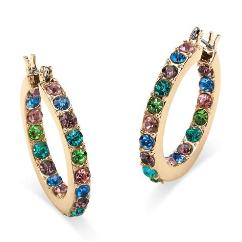 Women's designer gold earrings with gemstone